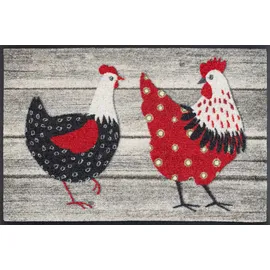 Wash+Dry Fußmatte Chicken Farm bunt, innen und außen, waschbar