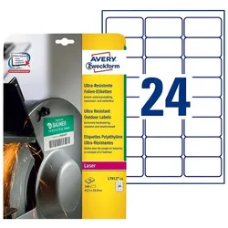 Avery Zweckform Polyethylen (PE) - matt - permanenter Klebstoff - weiß - 63.5 x