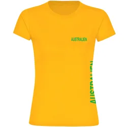 multifanshop Damen T-Shirt - Australien - Brust & Seite - Druck grün - Frauen