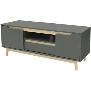ML-Design TV-Lowboard 120x46 cm Grün-Natur/MDF