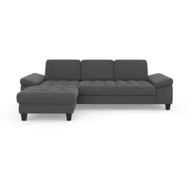 sit&more Ecksofa SIT & MORE "Westham L-Form", grau, B:275cm H:88cm T:172cm, 90% Polyester 10% Polyamid, Sofas, Ecksofa, Recamiere, mit oder ohne Bettfunktion, Bettkasten, Füße wengefarben
