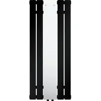 Luxebath Badheizkörper mit Spiegel 1200x450 mm Schwarz Wandanschlussgarnitur Eckform