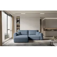 Fun Möbel Ecksofa Sofa FLAVIO mit Schlaffunktion Stoff Abriamo Petrol Ottomane Links - Grün