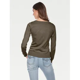 Heine Rundhalspullover Oliv 40