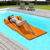 210x66cm Wasserhaengematte mit Kissen, Schwimmbett bis zu 70 kg Belastbar, Aufrollbare Schwimmmatte aus xpe, Schwimmfloss Wasserliege für Pool