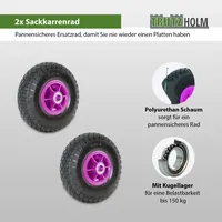 Baumarktplus 2x Sackkarrenrad PU-Rad 260x85 mm 3.00-4 60 mm