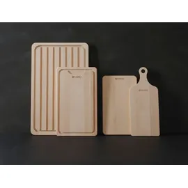 HENDI Tranchierbrett Massives Buchenholz 3 39 x 23 cm Braun