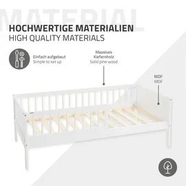 ML-Design Jugendbett ML-DESIGN 80 x 160 cm Kiefer weiß