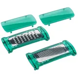 Genius Reibeaufsatz Nicer Dicer Fusion Reib-Einsätze, Set 2-tlg., dunkelgrün, Extra scharfe Reibfläche dank Ätzverfahren!