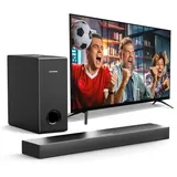 ULTIMEA Soundbar für TV Geräte, Spitzenleistun 160W, BASSMAX, 2.1 TV Soundbar mit Subwoofer, 5.3 Bluetooth PC Sound Bar TV Lautsprecher, 3 EQ, Arbeitet mit HDMI/Optisch, Ultra-Schlank-Serie Nova S40