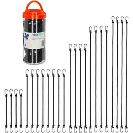 Relaxdays Spanngurte 24er Set 5 Größen schwarz