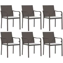 vidaXL Gartenstuhl 56 x 59 x 84 cm braun 6 St.