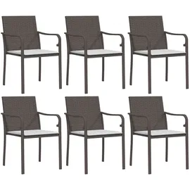 vidaXL Gartenstuhl 56 x 59 x 84 cm braun 6 St.