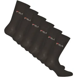 FILA Unisex Socken, 6er Pack - Strümpfe, Street, Lifesyle, Sport (2x 3 Paar) Schwarz 43-46