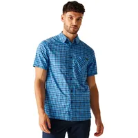 Regatta Begarno Kurzarmhemd - Moonlight Denim / Navy Check - M