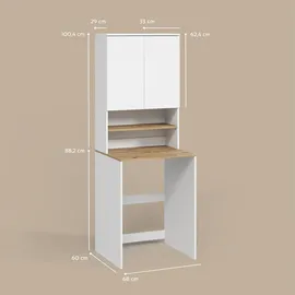 livinity® Waschmaschinenumbauschrank Paolina 68 x 88,2 cm Weiß/Artisan