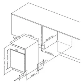 Amica EGSP 569 900 E Einbau-Geschirrspüler (teilintegrierbar, 450 mm breit, Edelstahl)