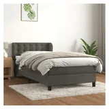 vidaXL Boxspringbett 100 x 200 cm Dunkelgrau
