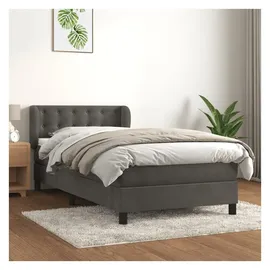 vidaXL Boxspringbett 100 x 200 cm Dunkelgrau