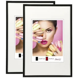 Ideal Trend 2er 3er 5er Pack Photo Style Set Bilderrahmen Wanddeko Collage Poster Kunststoff Rahmen: Farbe: 2er Pack Schwarz | Format: 21x29,7 DIN A4