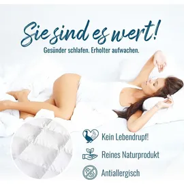 SPESSARTTRAUM 2 Stück Daunenpass Sommer Daunen Bettdecke Sommerdecke 320g 135x200 - Weiß