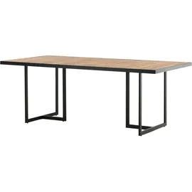 venture home Gartentisch 200 x 100 x 75 cm Beige/Schwarz
