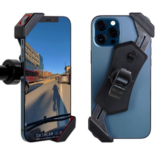 2-in-1 Fahrrad-Handyhalterung mit Telefon-zu-Dashcam-Konverter,für Fahrräder, Roller und Kinderwagen mit Smart-App, sicherer Verschluss, langlebige PE- und Edelstahl-Fahrrad-Handyhalterung, Schwarz