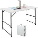 Trutzholm Campingtisch höhenverstellbar 120x60 cm Weiß/Grau