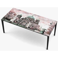 MyMaxxi Möbelfolie MyMaxxi - selbstklebende Tischfolie Berliner Romantik mehrfarbig kompatibel mit Ikea Lacktisch Stadt Kultur Sehenswürdigkeit Zeichnung Möbelfolie Aufkleber - blasenfrei zu verkleben 55 cm x 90 cm