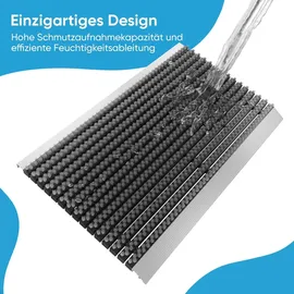 Björn&Schiller Fußmatte außen alu mit Bürsten grau, Schmutzfangmatte 55 x 90 cm, Fußmatte Aussenbereich