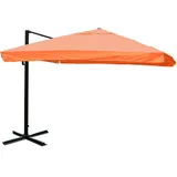 Mendler Ampelschirm HWC-A96, Sonnenschirm Gastronomie 3x3m (Ø4,24m) Polyester/Alu 23kg Flap, terracotta ohne Ständer