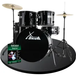 XDrum Rookie 22" Standard Schlagzeug Komplettset Black inkl. Schule