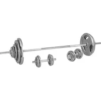 Gorilla Sports Langhantelset Gusseisen Gripper 100 kg silber|silber 100kg
