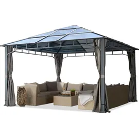 TOOLPORT Gartenpavillon Sunset Deluxe 4 x 4 m loft grey 300170