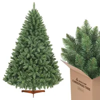 Salcar Künstlicher Weihnachtsbaum 210 cm inkl. Holzständer, Grüner Tannenbaum