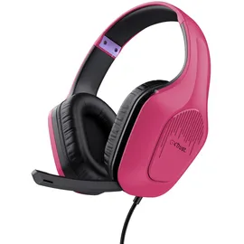 gxtrust Trust Gaming GXT 415P Zirox Leichtes Gaming Headset mit 50-mm-Treiber für PC, Xbox, PS4, PS5, Switch, Mobile, 2-m-Kabel, 3,5-mm-Audioanschluss, Over-Ear Kopfhörer mit Kabel - Rosa