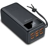 Realpower PB-56000 Pro 56000 mAh 100Watt Type-C PD (56000 mAh, 100 W, 207.20 Wh), Powerbank, Schwarz