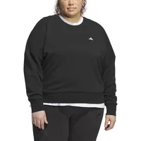 Adidas Damen Essentials SMALL Logo Feel Cozy Sweatshirt Inclusive, Black/White, 4XL Plus