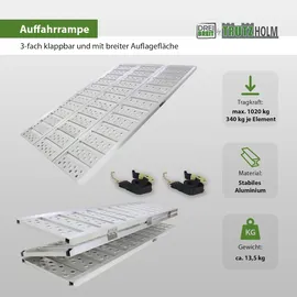 Trutzholm DREIBREIT by TRUTZHOLM 3-fach Auffahrrampe klappbar 175cm Tragkraft 1020kg Alu grau gelocht gerillt Verladerampe Rampe