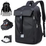 luxuskollektion Motorradrucksack Helmrucksack Schuhfach Laptop 15Inch I-schwarz S Schwarz