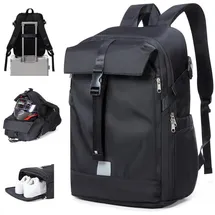 luxuskollektion Motorradrucksack Helmrucksack Schuhfach Laptop 15Inch I-schwarz S Schwarz