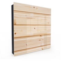 Primedeco Schlüsselkasten Magnetpinnwand und Memoboard mit Glasfront Motiv Holz Bretter (1 St) braun