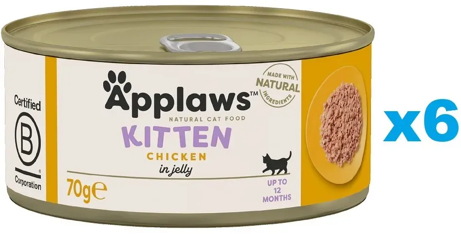 APPLAWS Kitten Chicken Breast Nassfutter für Kätzchen Huhn in Gelee 6x70 g