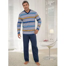 wäschepur WITT WEIDEN Schlafanzug in marine-gelb-gestreift | Gr.: 48/50