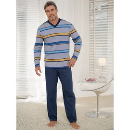 wäschepur WITT WEIDEN Schlafanzug in marine-gelb-gestreift | Gr.: 48/50