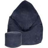 DreamRoots Sitzsack, Dunkelblau, Blau, 70x105x70 cm, Oeko-Tex® Standard 100, Wohnzimmer, Hocker, Sitzsäcke, XXL Sitzsäcke