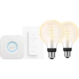 Philips Hue Filament White Ambiance Globe Doppelpack Starterpaket