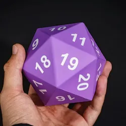 Würfel der Giganten – Jumbo D20 Stresswürfel aus Schaumstoff - Purple