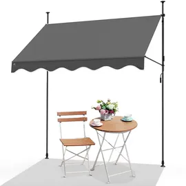 VOUNOT Klemmmarkise 200 cm grau