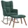 vidaXL Schaukelstuhl mit Hocker Samt 70 x 100 x 80 cm Dunkelgrün